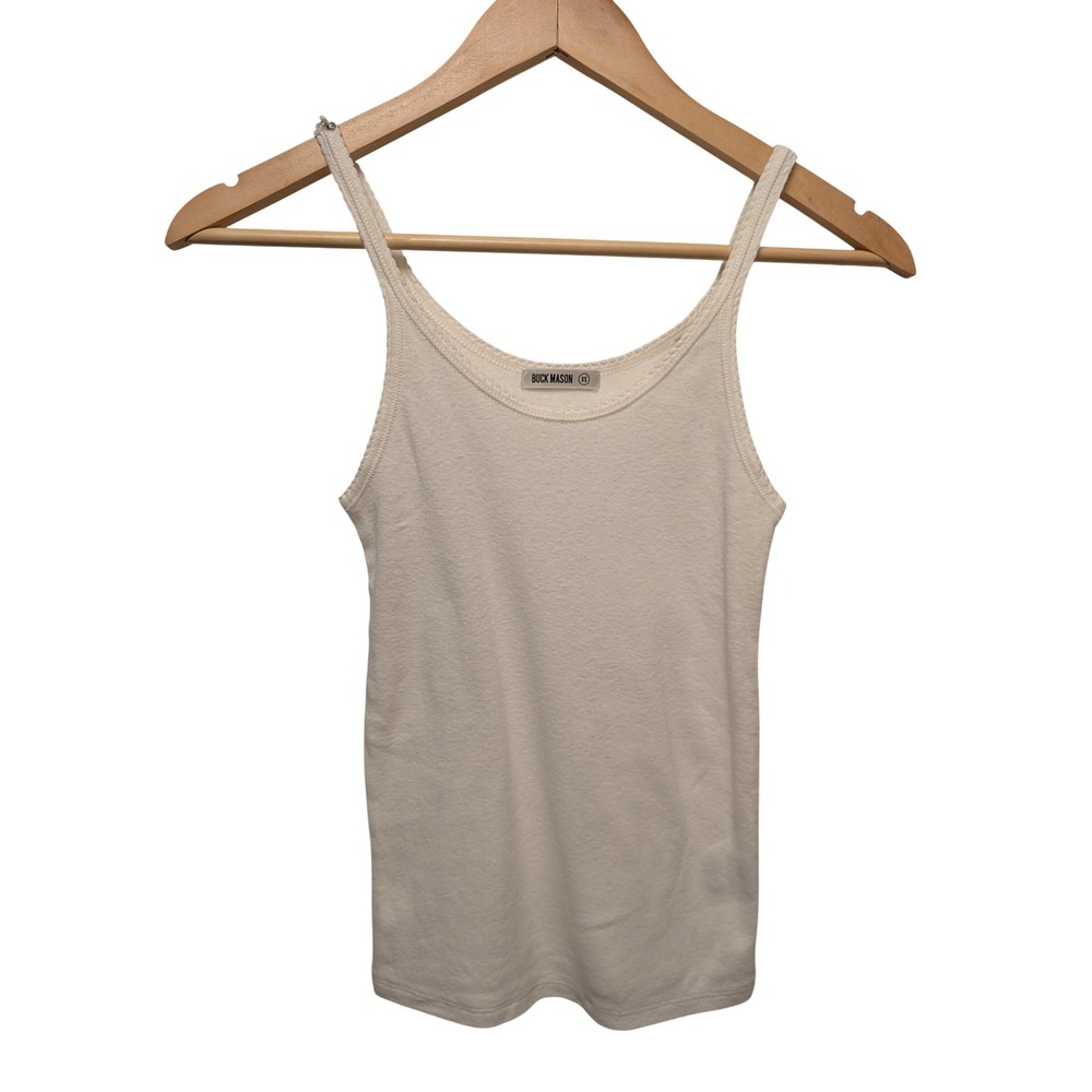 Buck Mason Heirloom Rib Scoop Tank XS Natural Minimalist Basic Cottagecore Clean